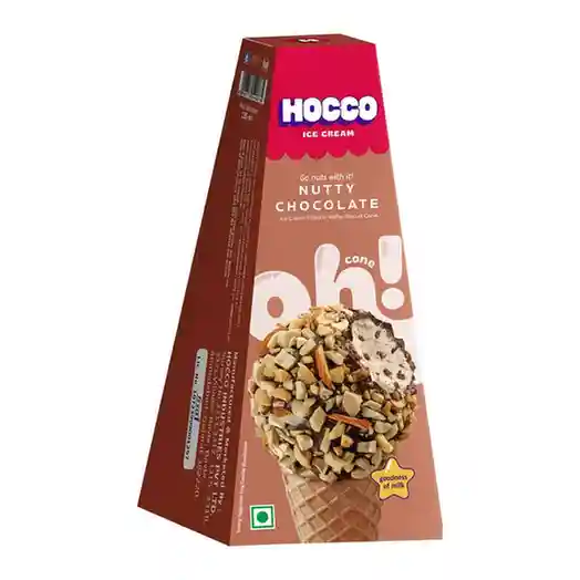 Hocco Nutty Chocolate Oh Ice Cream Cone 135 ml